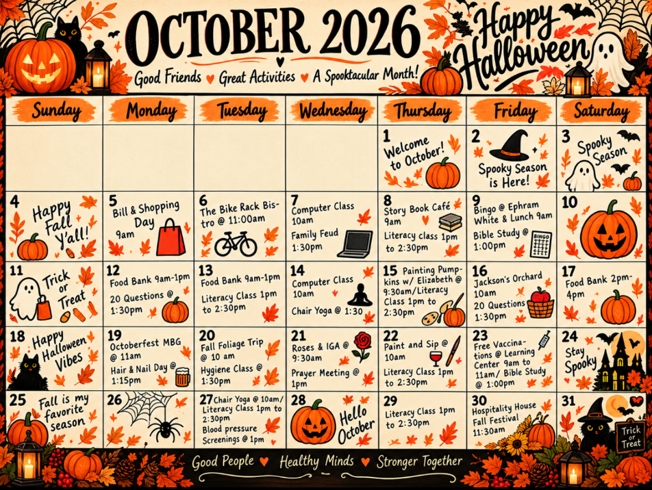 October 2026 Senior Events Calendar